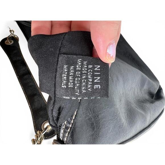 Y2K Black Chain Shoulder Bag Faux-leather Frame Purse, AS-IS  Y2K Black Faux Leather Shoulder Bag with Chain Strap